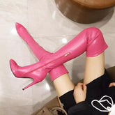 Kesha Thigh High Leather Boots - Label Frenesi Fashion