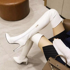 Kesha Thigh High Leather Boots - Label Frenesi Fashion