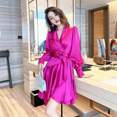 Kim Satin Pink Dress - Label Frenesi Fashion