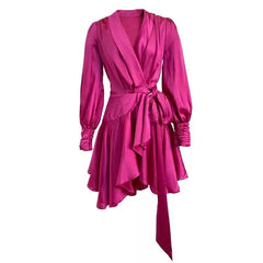 Kim Satin Pink Dress - Label Frenesi Fashion
