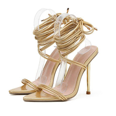 Liza Tie Up Heels - Label Frenesi Fashion