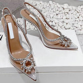 Malikana Rhinestone Perspex Heels - Label Frenesi Fashion
