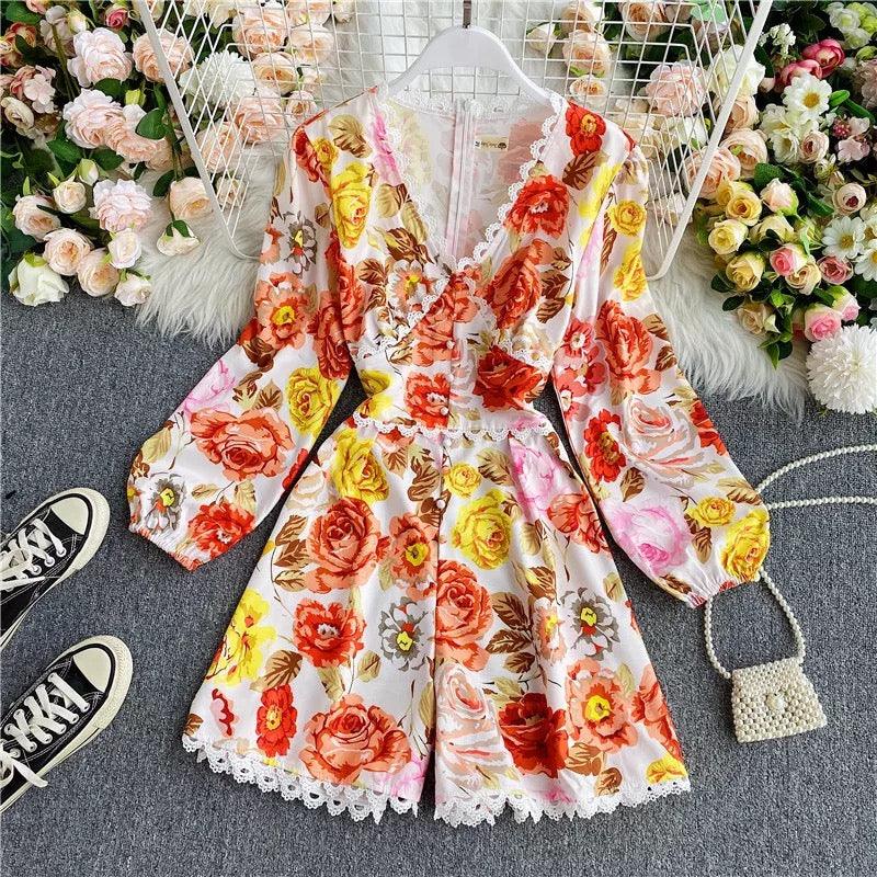 Marigold Floral Romper - Label Frenesi Fashion