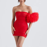 Parisa Red Tube Dress - Label Frenesi Fashion