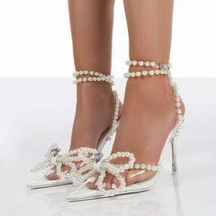 Pearl Pointed Heels - Label Frenesi Fashion