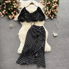 Polka Skirt & Top Set - Label Frenesi Fashion