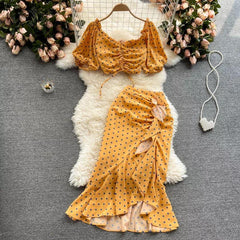 Polka Skirt & Top Set - Label Frenesi Fashion