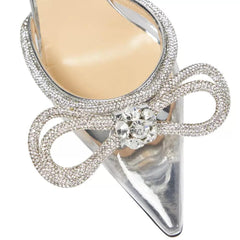 Princess Transparent Brooch Tie Up Heels - Label Frenesi Fashion