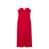 Red Pearl Bodycon Dress - Label Frenesi Fashion