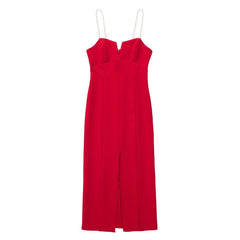 Red Pearl Bodycon Dress - Label Frenesi Fashion