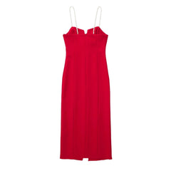 Red Pearl Bodycon Dress - Label Frenesi Fashion