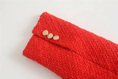 Red Tweed Blazer - Label Frenesi Fashion
