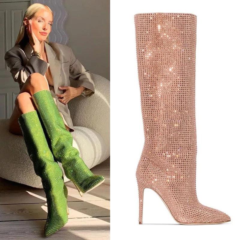 Rhinestone Bling Boots - Label Frenesi Fashion