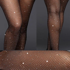 Rhinestone Mesh Fishnet Stockings - Label Frenesi Fashion
