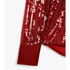 Rony Red Sequin Shirt - Label Frenesi Fashion