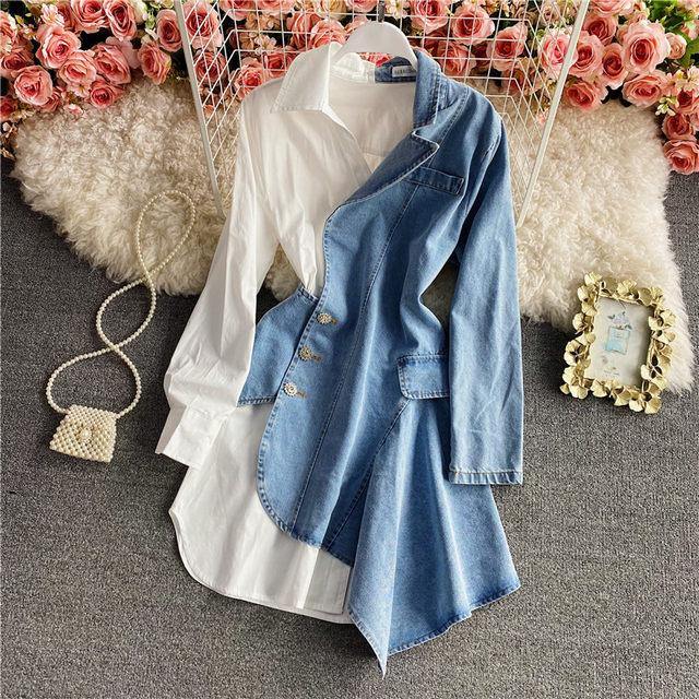 Denim Blazer Dress - Label Frenesi Fashion