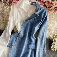Denim Blazer Dress - Label Frenesi Fashion