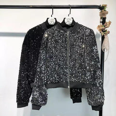 Sequin Bomber Jacket - Label Frenesi Fashion