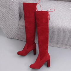 Suede Thigh High Boots - Label Frenesi Fashion