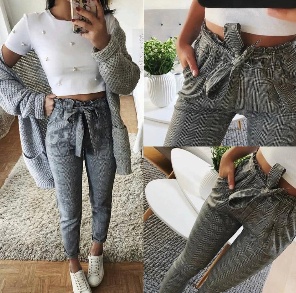 Swiss Plaid Pants - Label Frenesi Fashion