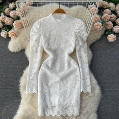 Talia Lace Full Sleeves Dress - Label Frenesi Fashion