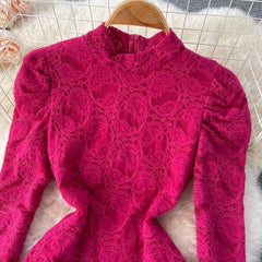 Talia Lace Full Sleeves Dress - Label Frenesi Fashion