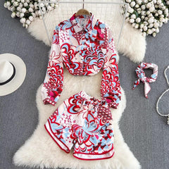 Talia Printed Shorts & Top Set - Label Frenesi Fashion