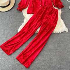 Talia Velvet Nightsuit - Label Frenesi Fashion