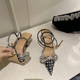 Transparent Embellished Princess Heels - Label Frenesi Fashion