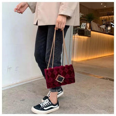 Velour Chained Bag - Label Frenesi Fashion