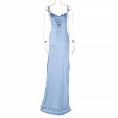 Zenia Satin Maxi Dress - Label Frenesi Fashion
