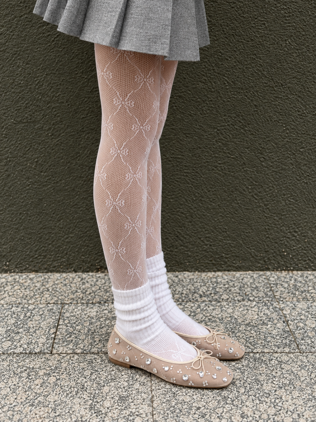 Belle Rhinestone Mesh Ballet Flats