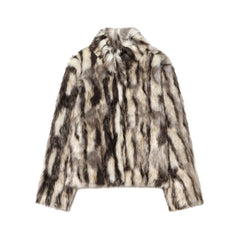 Faux Fur Striped Jacket