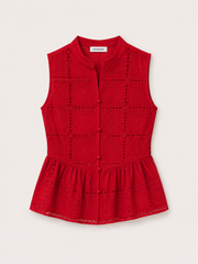 Amara Broderie Peplum Top