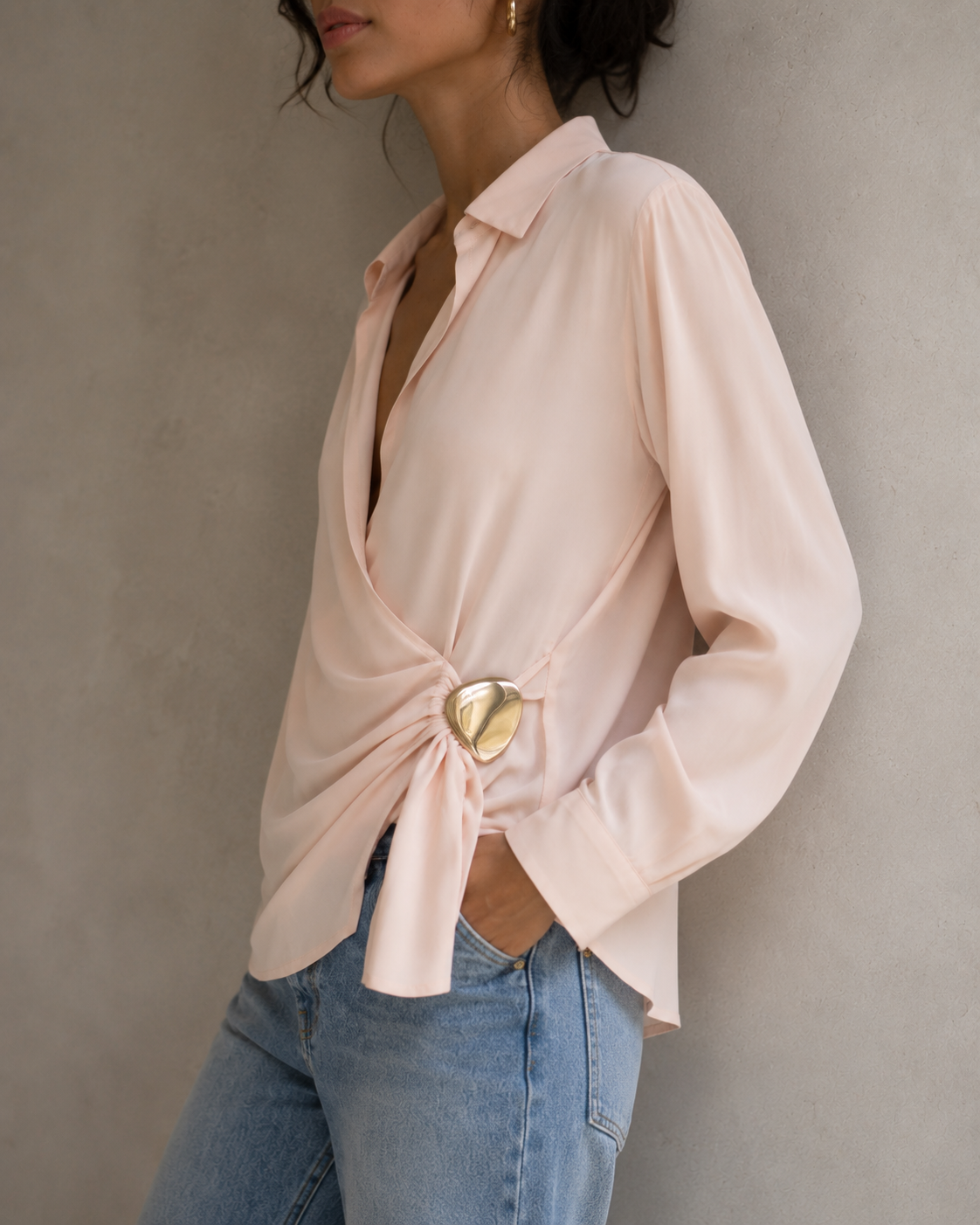 Elise Draped Buckle Shirt