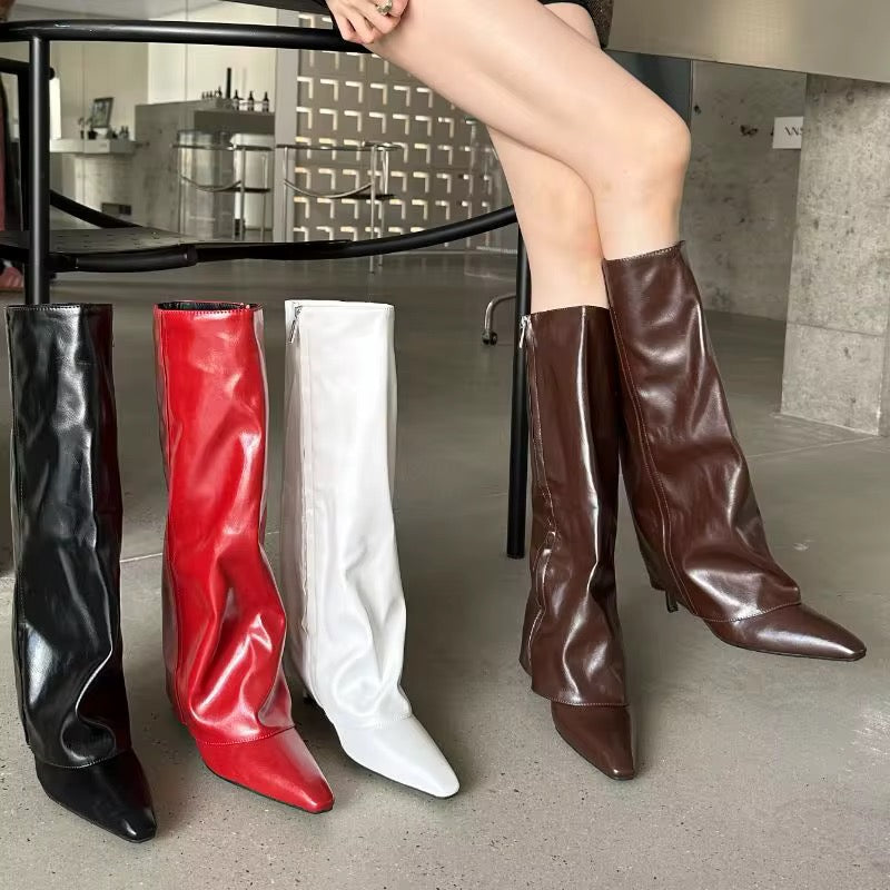 Britney Overlay Leather Boots