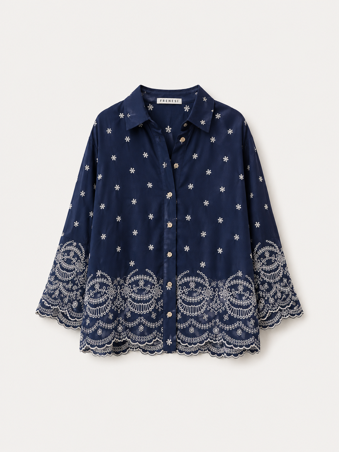Margot Embroidered Scallop Shirt