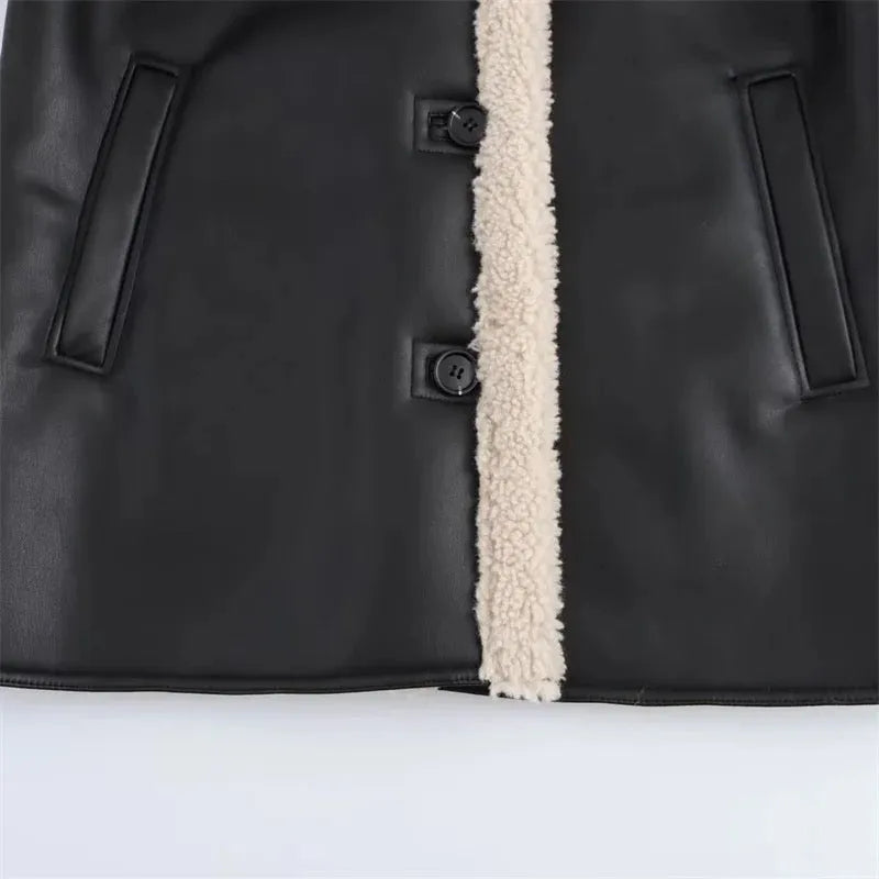 Kate Leather Fur Coat