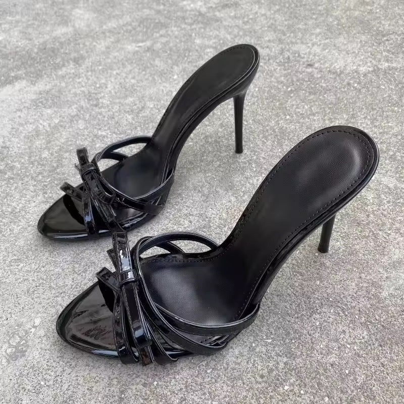 Luxe Knot Patent Slip-On Heels