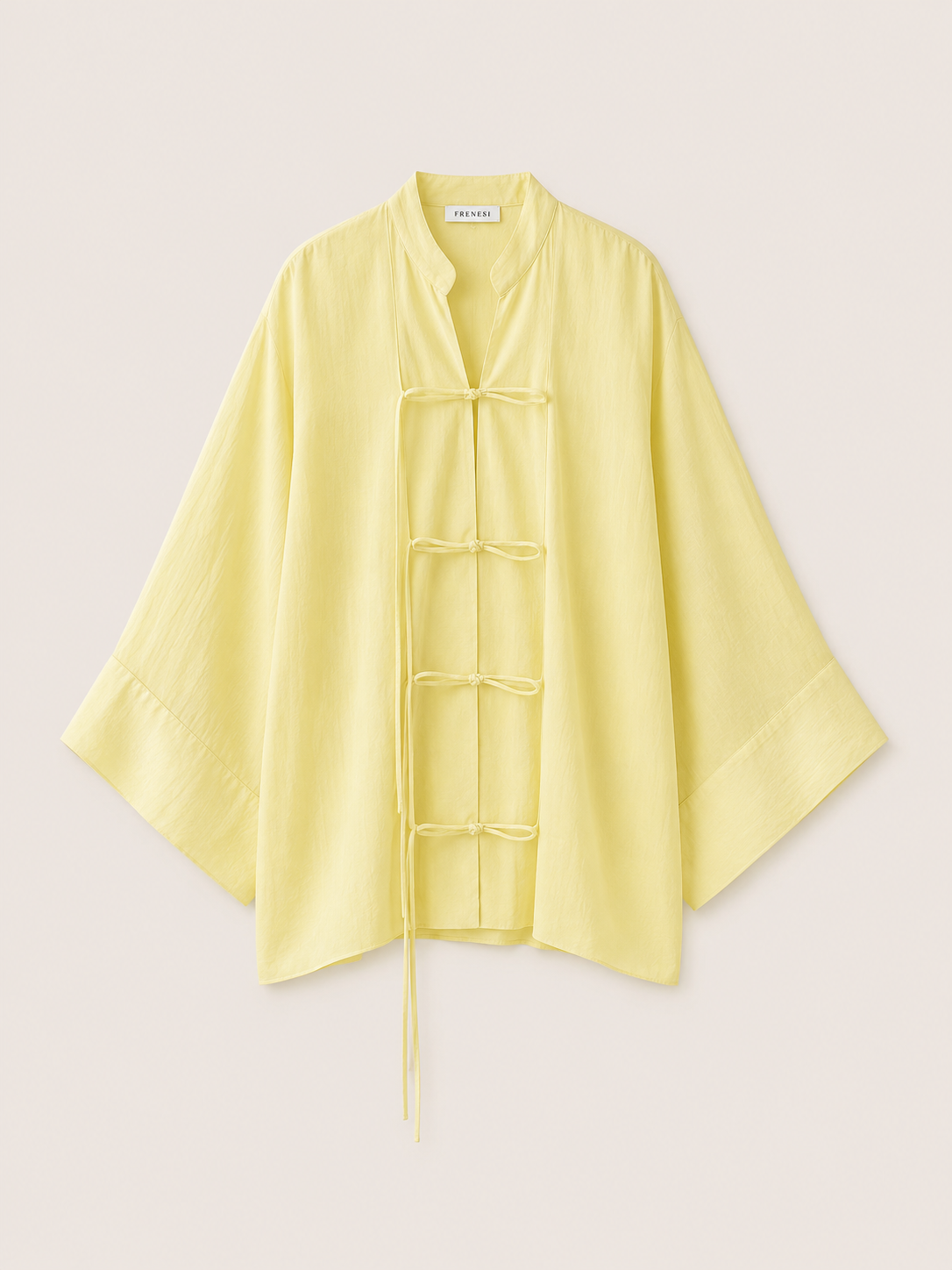 Lemon Tie-Front Kimono Top