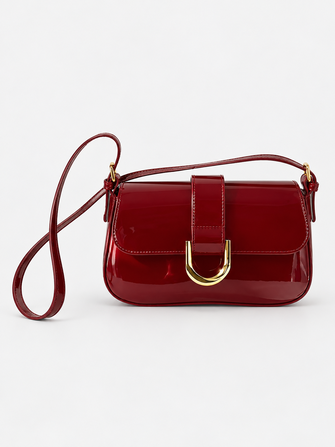 Burgundy Shiny Handbag