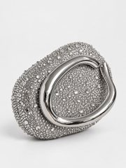 Crystal Embellished Oval Clutch Bag