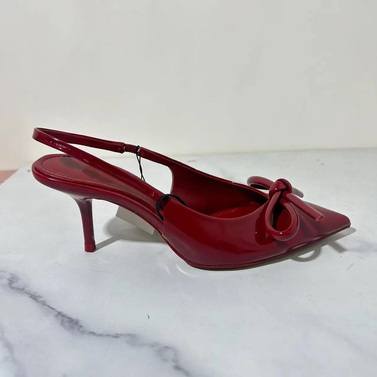 Cherry Red Bow Heels
