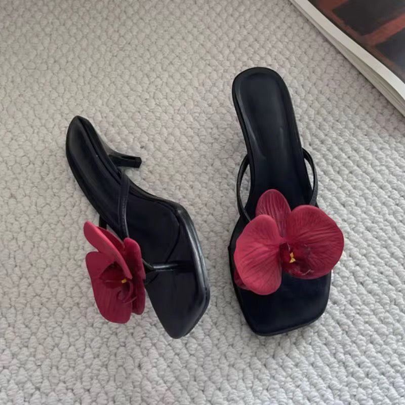 Orchid Bloom Thong Heels