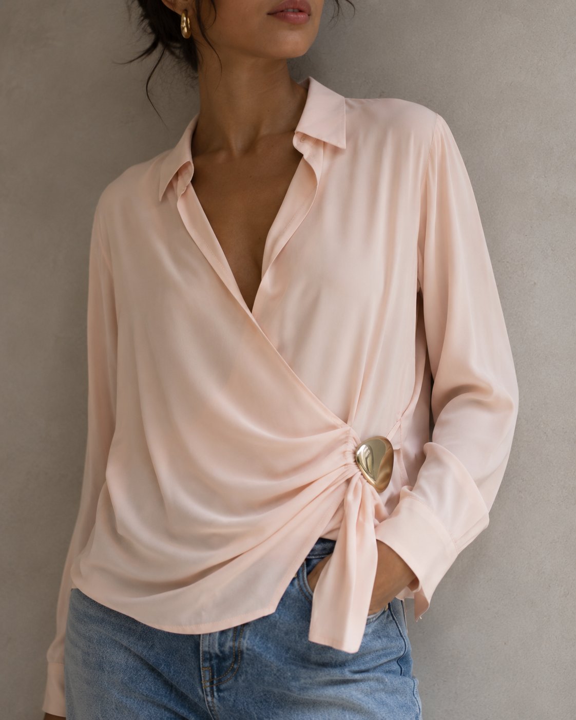 Elise Draped Buckle Shirt