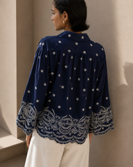 Margot Embroidered Scallop Shirt