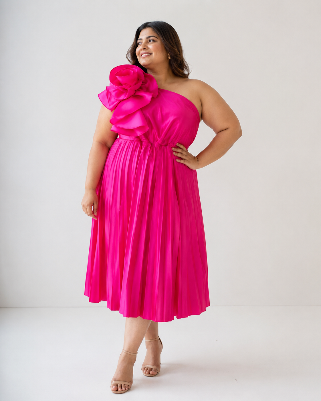 Alessia Pleated Midi Dress