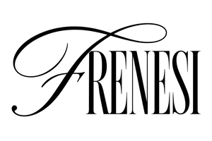 The word 'FRENESI' rendered in black decorative script and serif lettering on a plain white background.