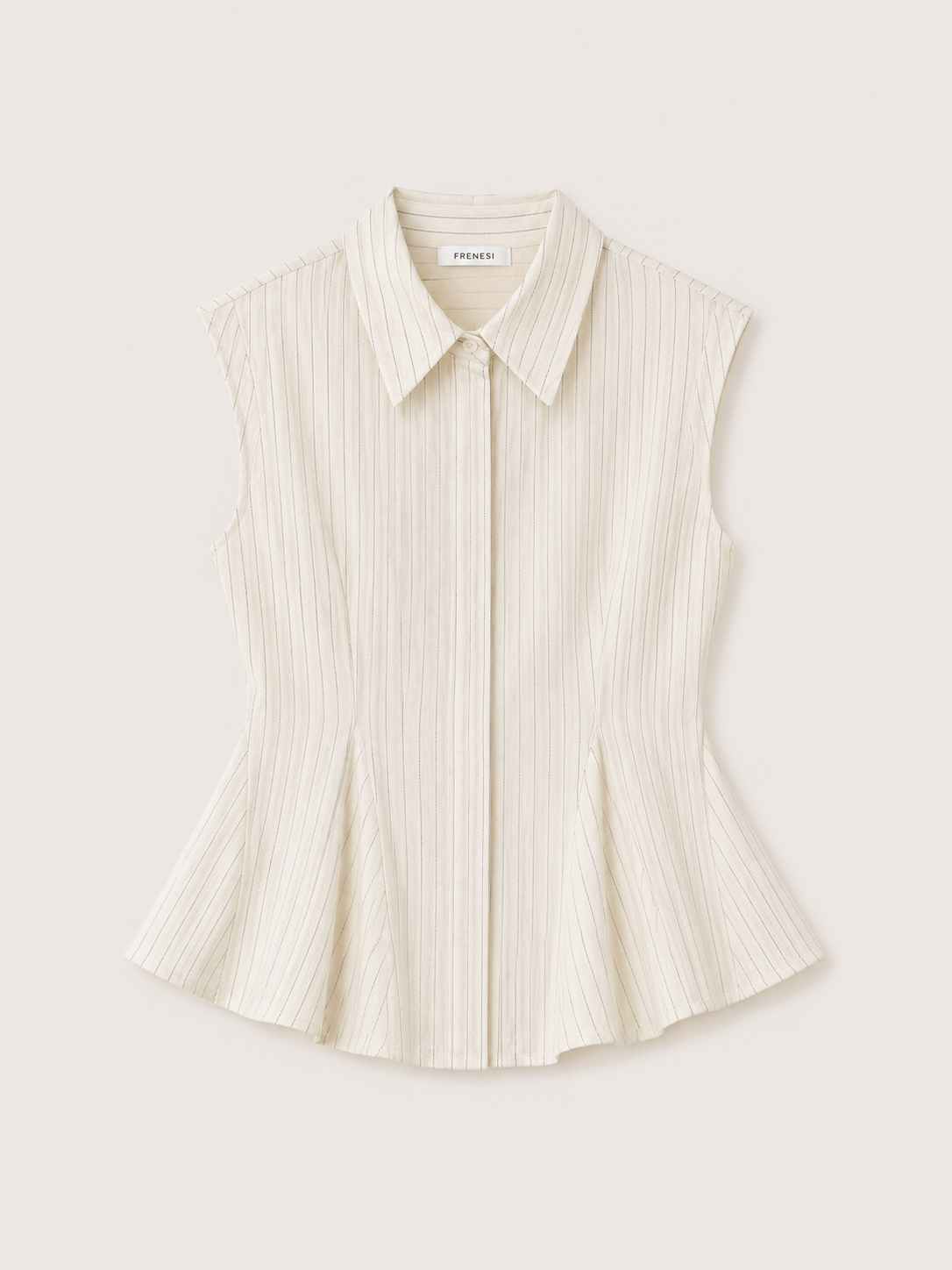 Avery Pinstripe Peplum Shirt