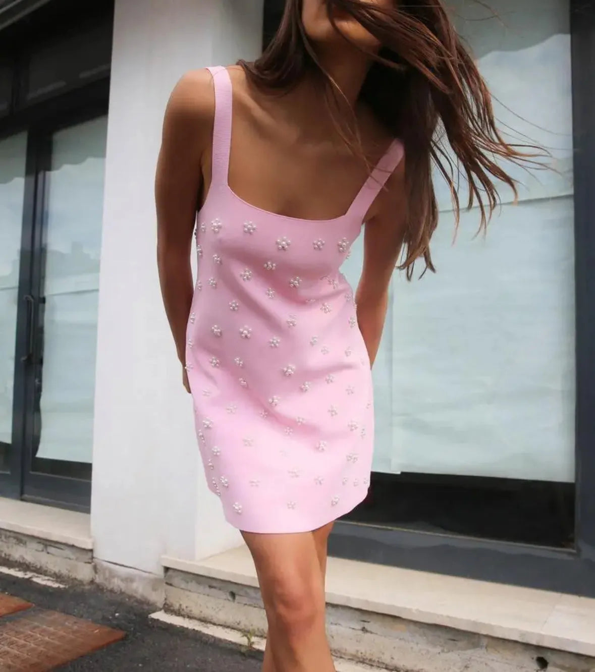 Pink Pearl Tank Dress